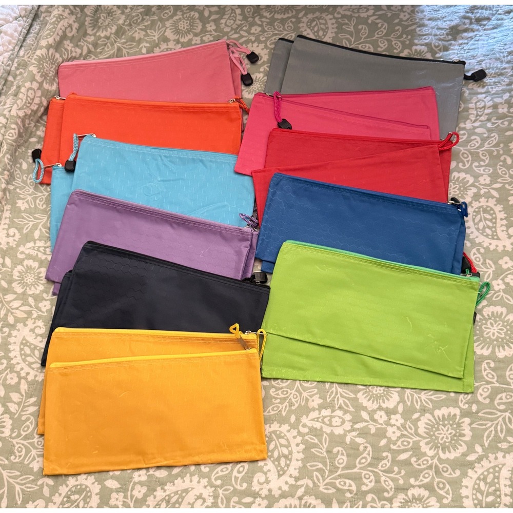 22 Pack Multicolor Zipper Pouches